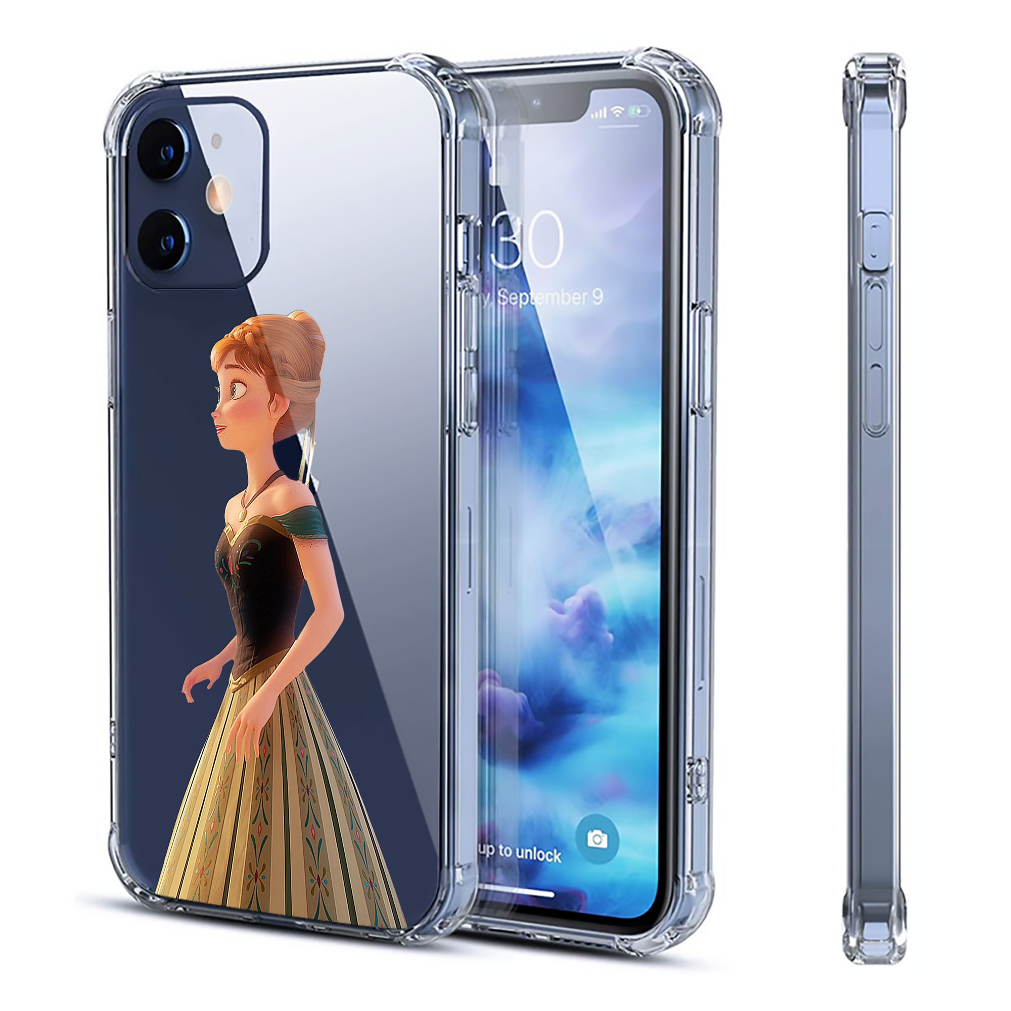 （画像用） アナと雪の女王 アンナ エルサ Frozen Anna Elsa 【iPhone 12シリーズ対応】透明スマホケース（クリアソフトケース）